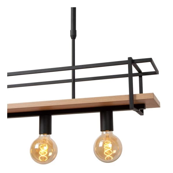 Lucide MILONGA - Pendant light - 4xE27 - Black - detail 1